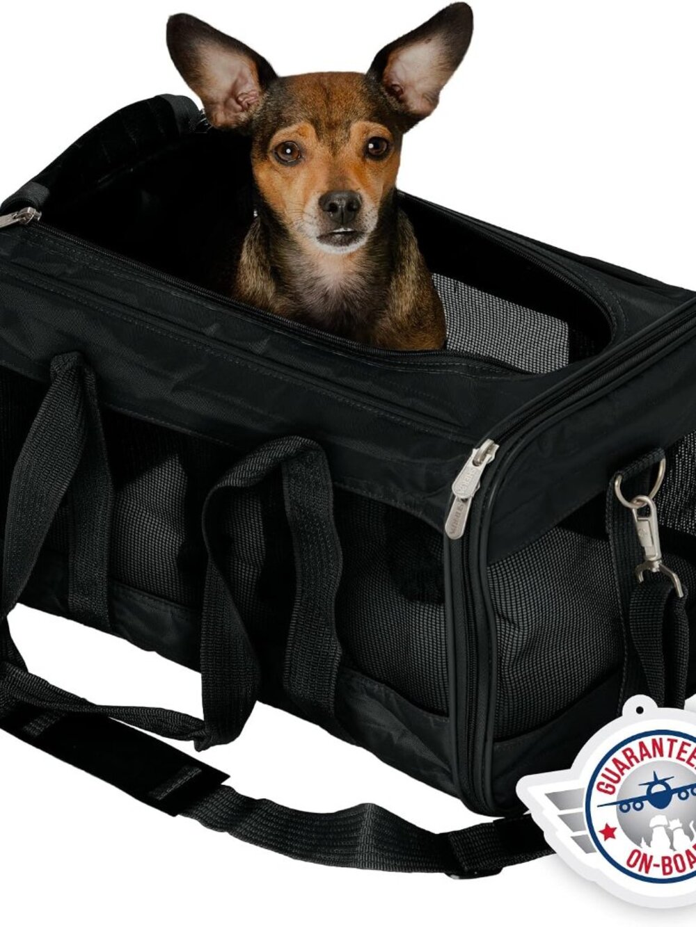 Original Deluxe Travel Pet Carrier, Airline Approved & Guaranteed On Board - Bla